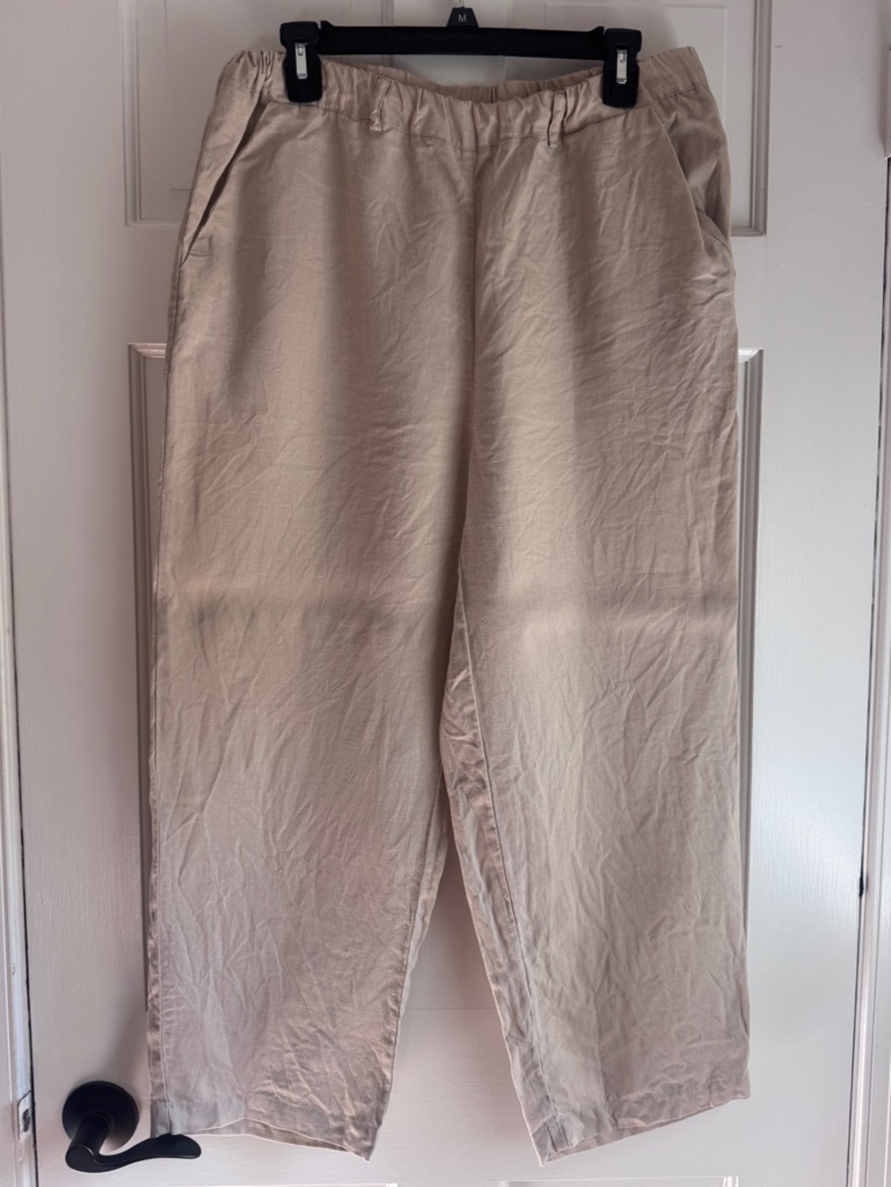 Quince Linen Blend Pull-On Pants Beige Size Medium
